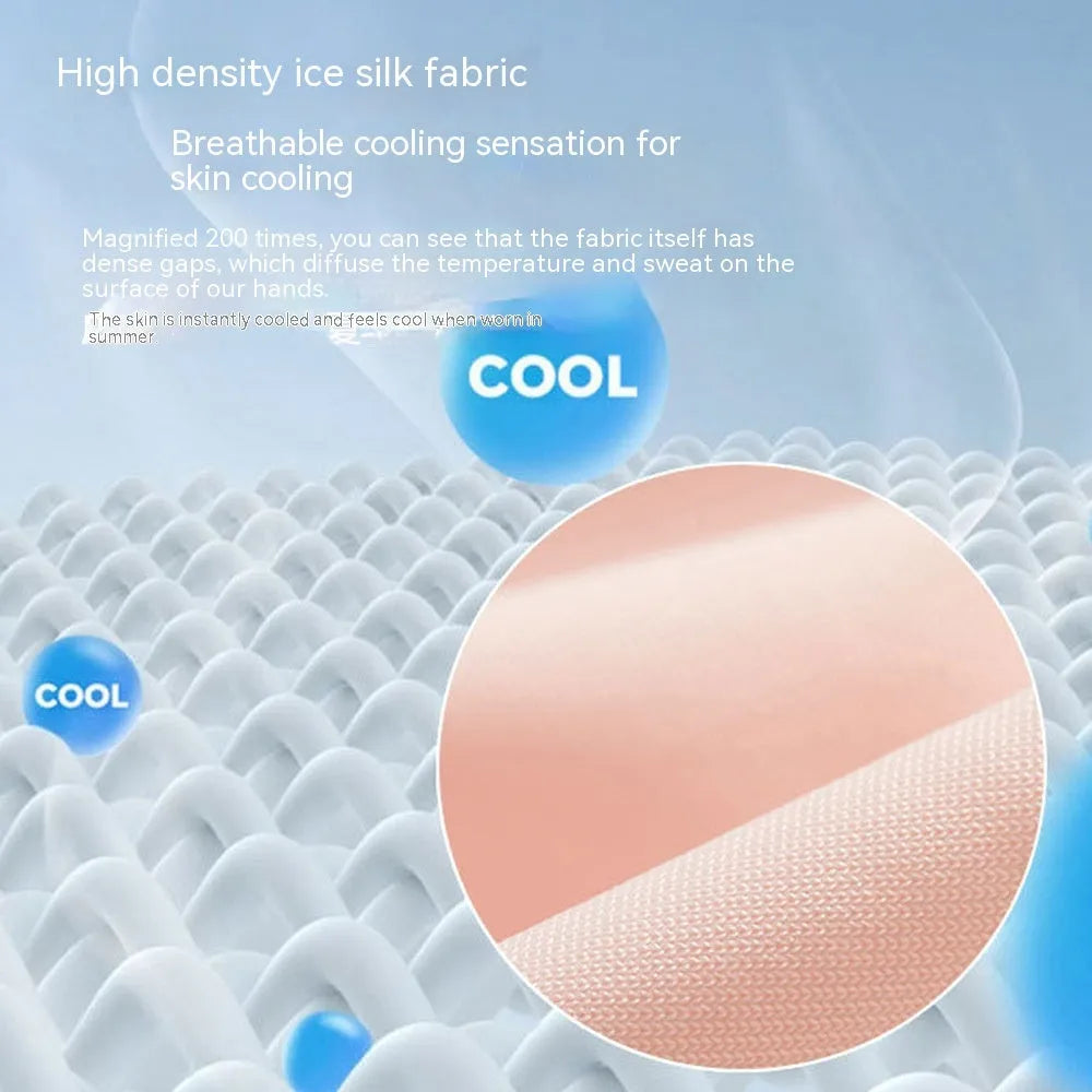 Thin women's ice silk sunscreen gloves with UPF50 protection in multiple colour options