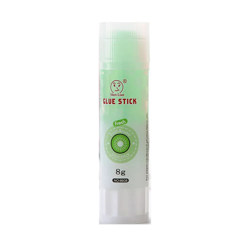 Jelly solid glue stick with fruit fragrance measuring 8.5cm long for craft and school projects