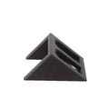 Black plastic pistol stand for displaying collectible firearms, dimensions 10.85 x 7.6 cm