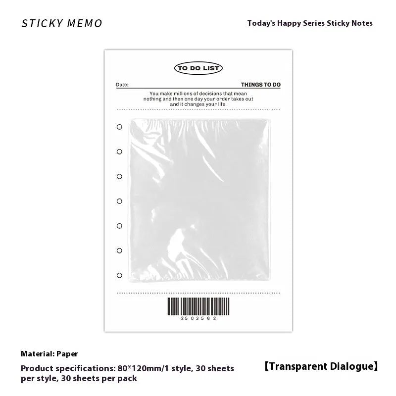 Today's Happy Series sticky notes pad with 30 pages and 120x80mm size in various cover colours