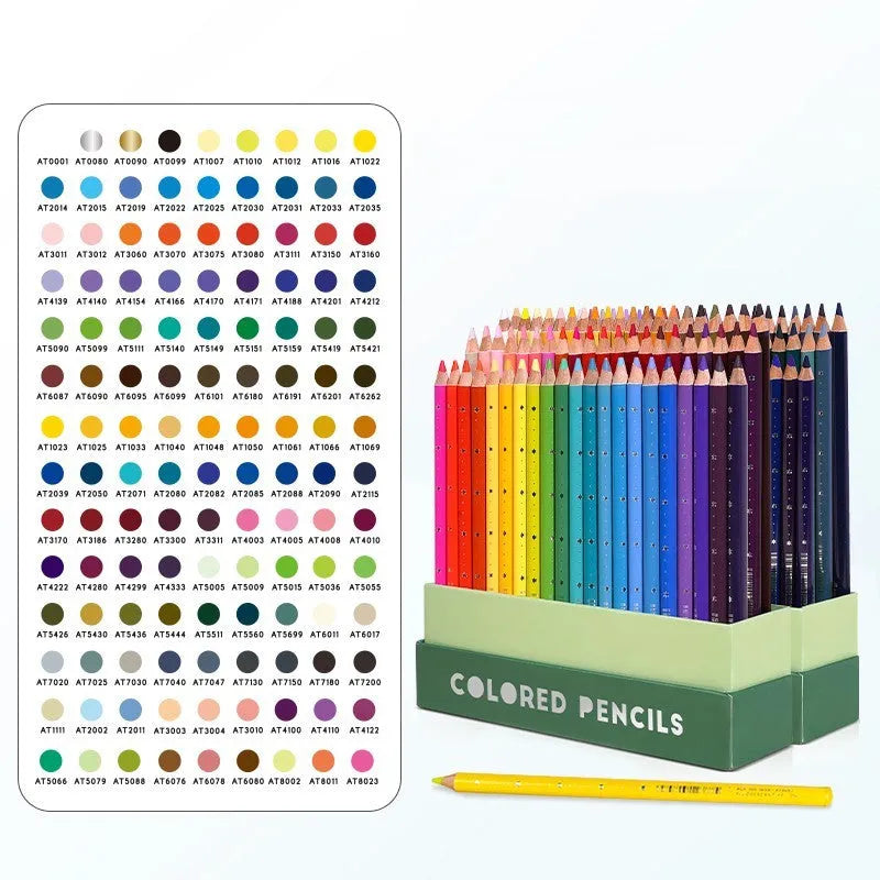 Boxed set of 72 or 126 coloured pencils with basswood penholders for art examinations