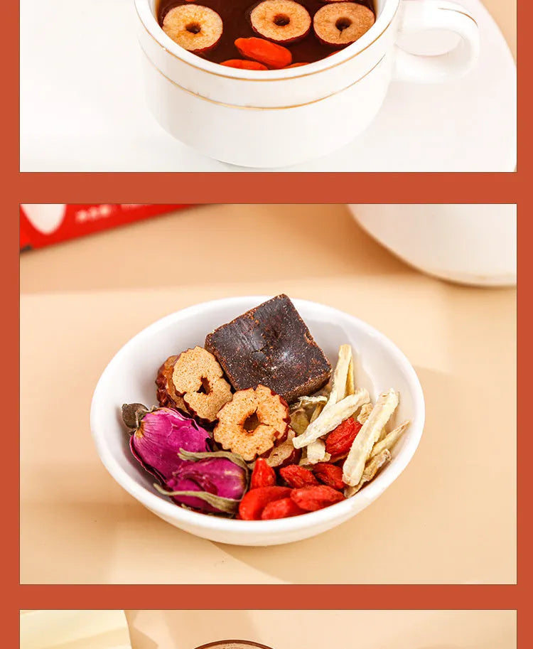 150g box of ginger tea bags with brown sugar, red dates, and traditional herbal ingredients