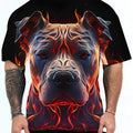 Men's animal print t-shirt with 3D digital printed camouflage dog head design on short sleeves