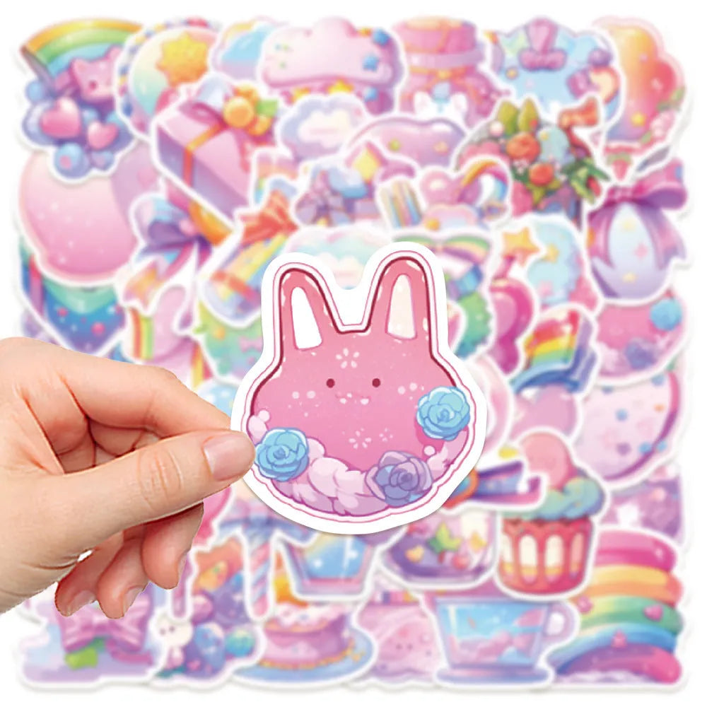 Fresh candy small object decorative waterproof stickers measuring 4-7cm with 50 sheets included