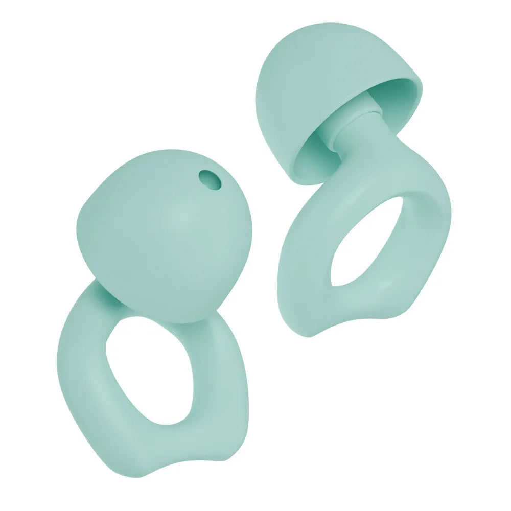 A pair of silicone soundproof earplugs in a choice of colours, presented in an OPP storage case.