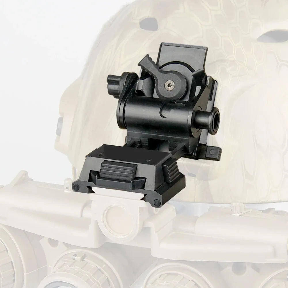 Metal alloy night vision helmet mount bracket with breakaway base in dark earth finish