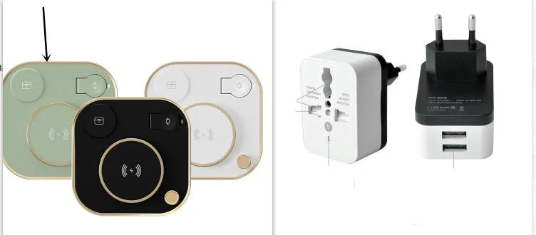 Three-in-one wireless magnetic charger in black, green, or white with 15W fast charging and desk lamp option