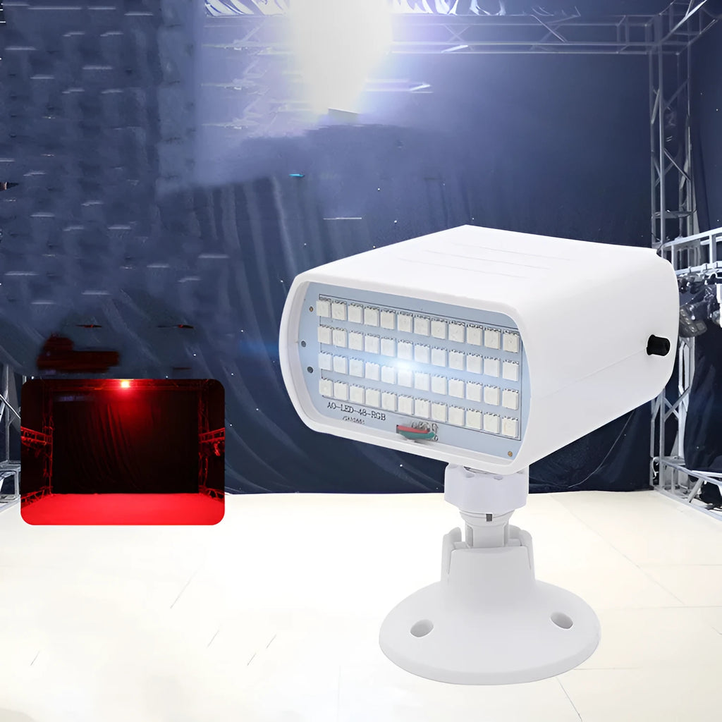 Sound control 48 LED strobe light with compact housing and dual flash modes