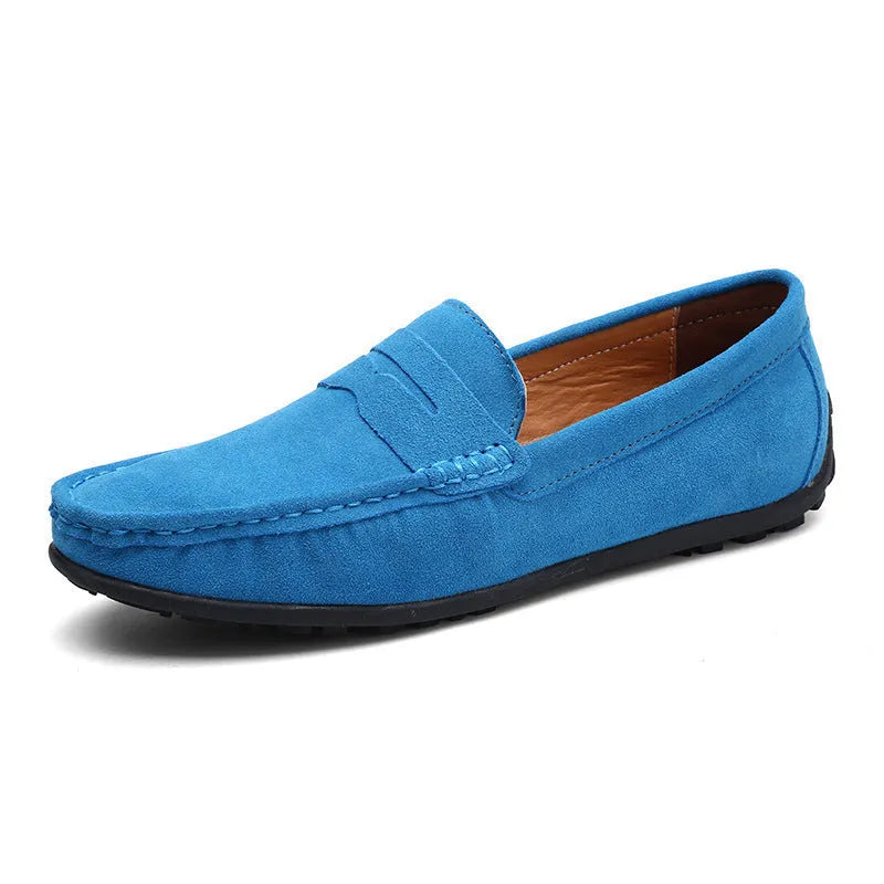 Men's Tods casual shoes in suede leather with flat rubber soles, Gommino style, available in sizes 38-47