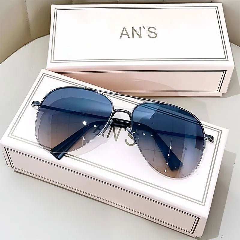Metal frame aviator driving sunglasses with resin lenses in multiple colour options