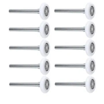 White steel garage door rollers and two handle winding strips for garage door maintenance