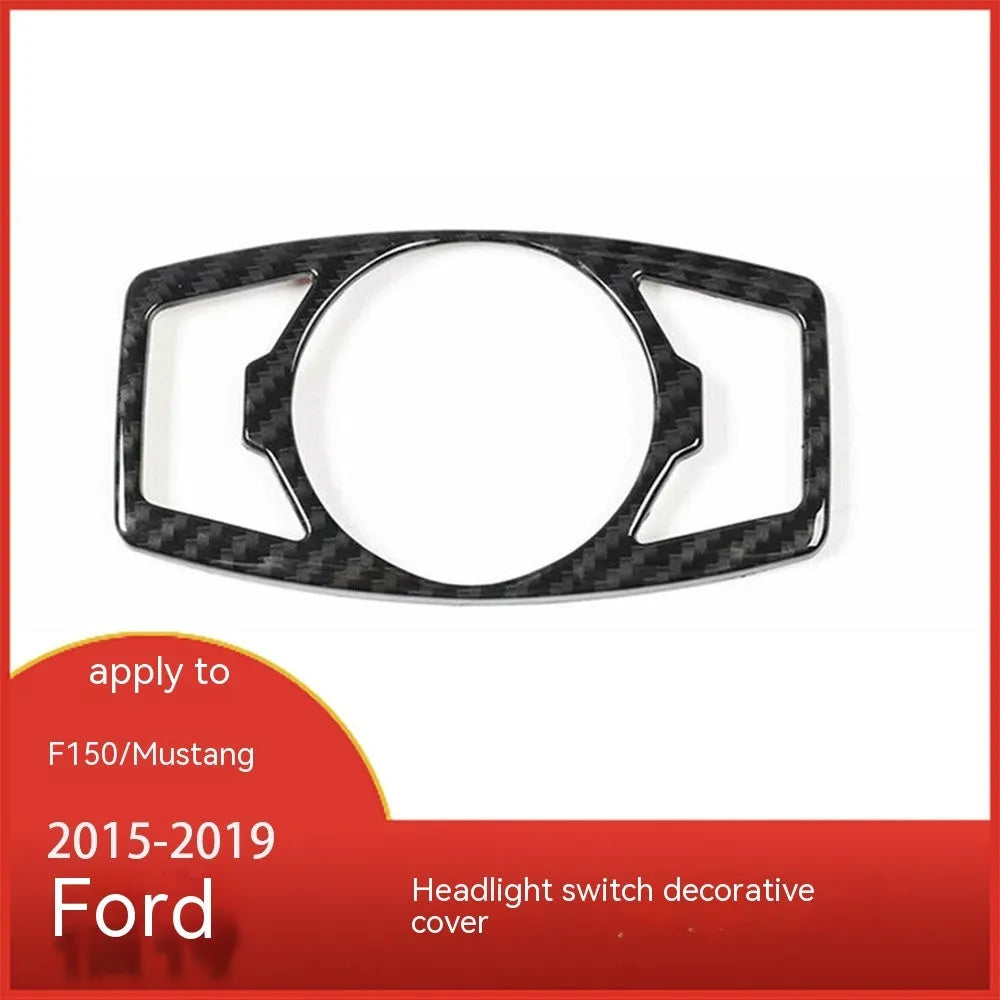 Carbon fibre pattern adhesive patch for Ford F150 Raptor headlight control panel