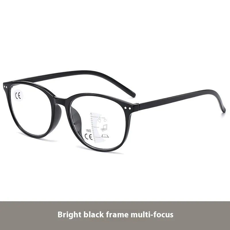 Multi-focus women's ultra-light presbyopic glasses with 100-400 degree range and five frame colour options