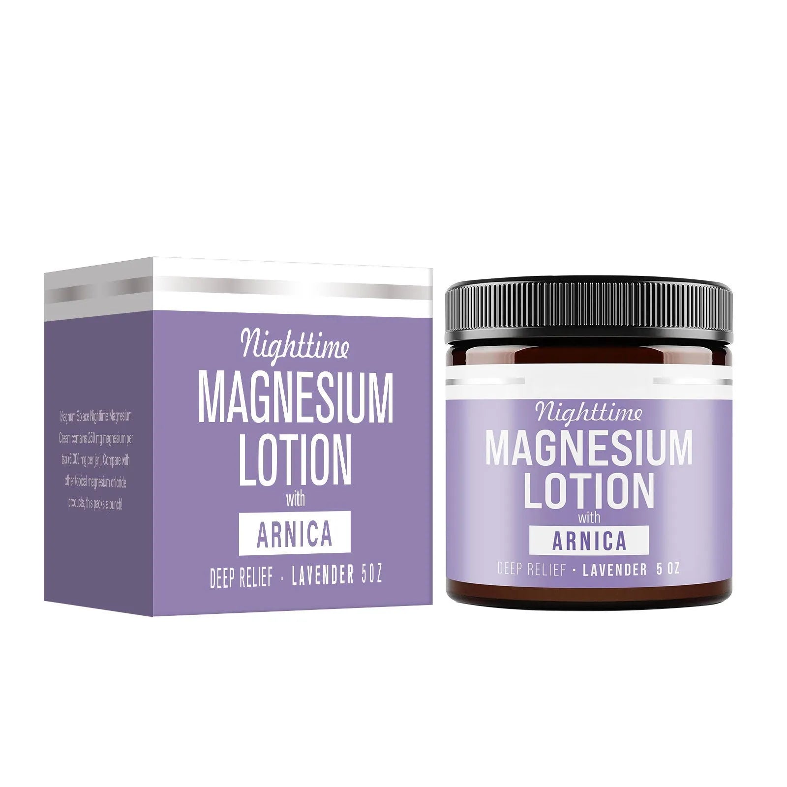 Magnesium body butter cream container measuring 7.1cm with 150ml content and shea butter formulation
