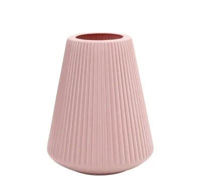 Melamine plastic vase in blue colour measuring 16cm by 20cm with simple design for desktop decoration