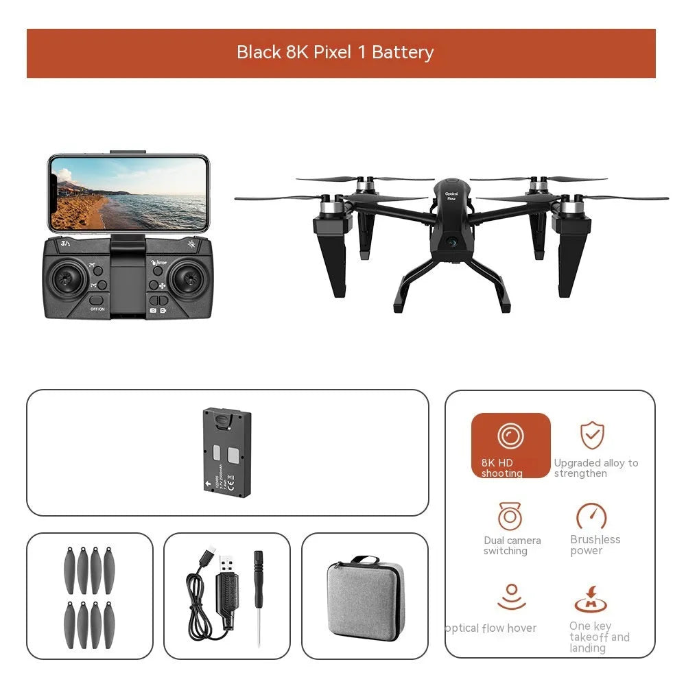 KS66 UAV drone with aluminium alloy brushless motor in white or black with camera