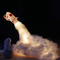 DIY LED astronaut rocket night light kit with 19cm chassis and warm light for desktop decoration