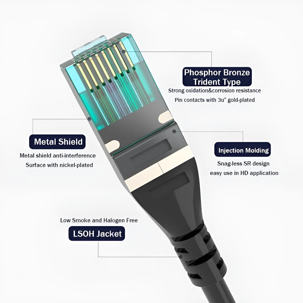 Finished network cable with attached acrylic charm accessory