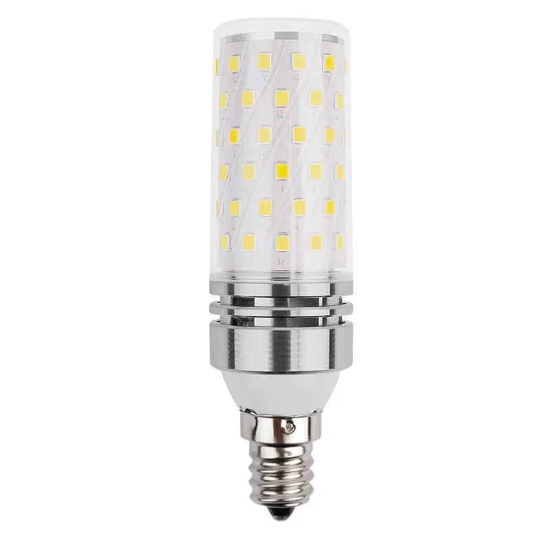 E14 12W LED corn light bulb showing three colour temperature options