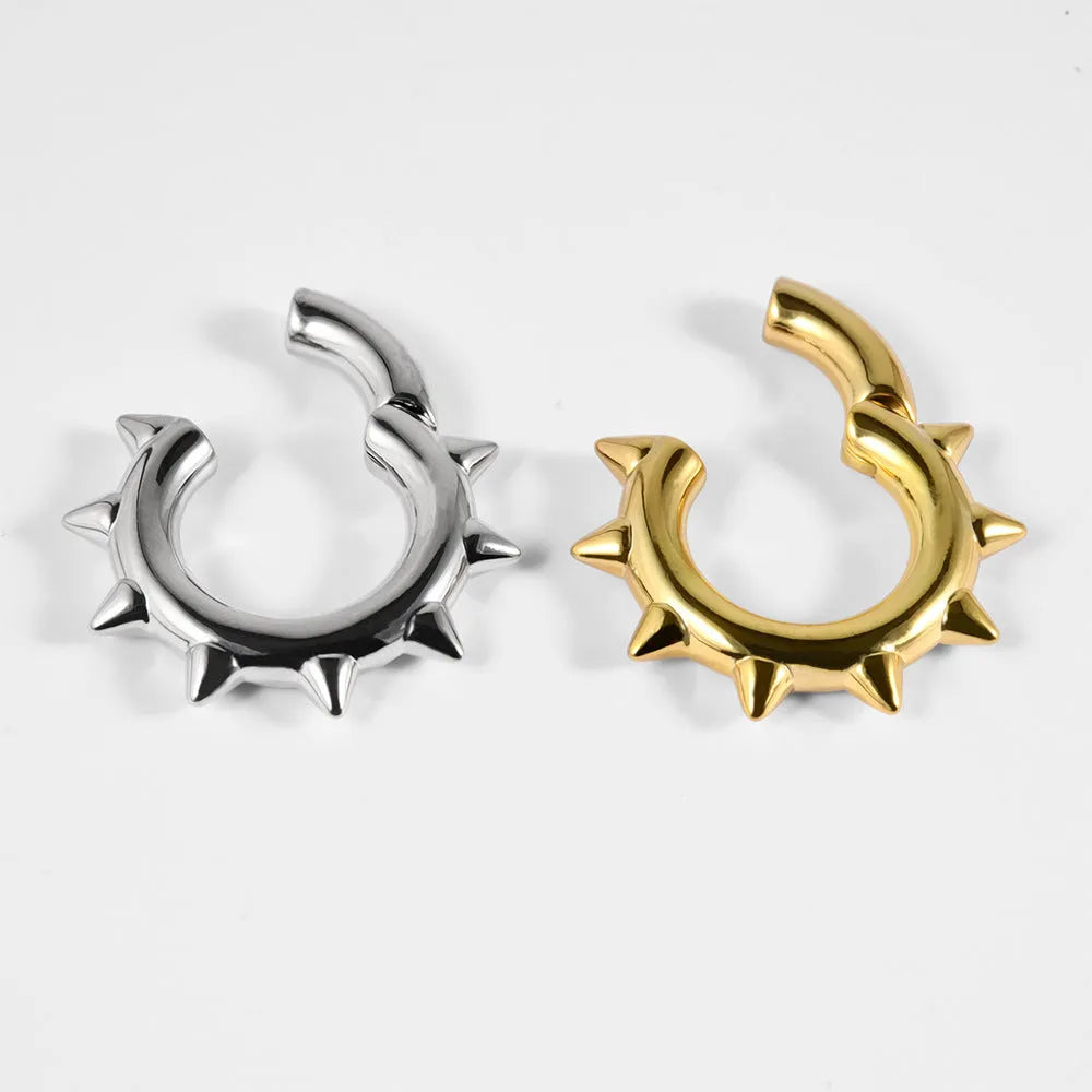 Copper geometric magnet ear extender jewellery with sharp cone round design