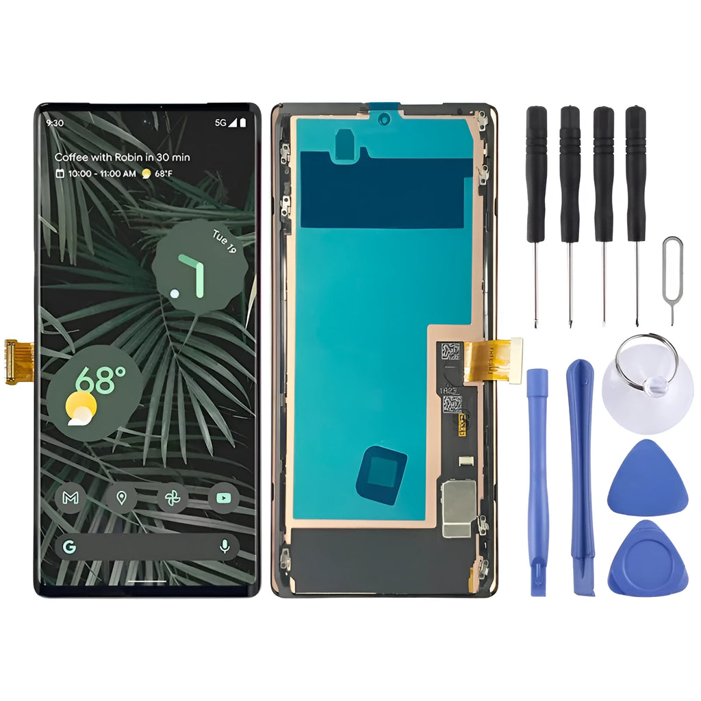 OLED LCD touch assembly with frame for Google Pixel 6 Pro G8VOU, 700x920 resolution
