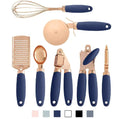 Stainless steel seven-piece kitchen gadget set with bottle and can openers in modern minimalist style