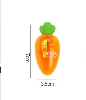 Orange carrot-shaped pencil sharpener YZ1577 with no-blade safety design
