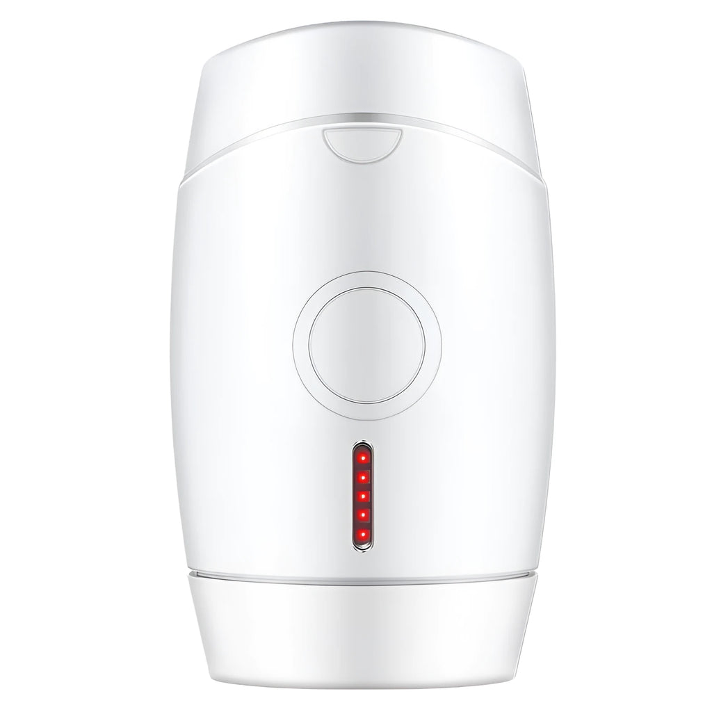 White home IPL laser hair removal device on a table.