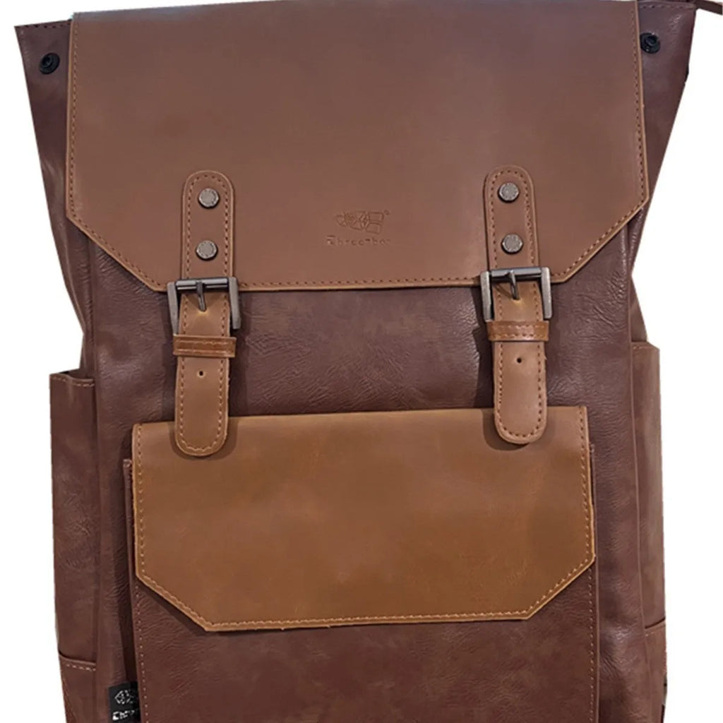 Unisex large capacity travel backpack in solid colour with breathable PU construction