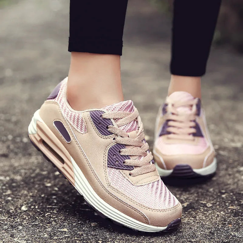 Women's beige orange casual shoes with a 3.5cm low heel on a plain background.