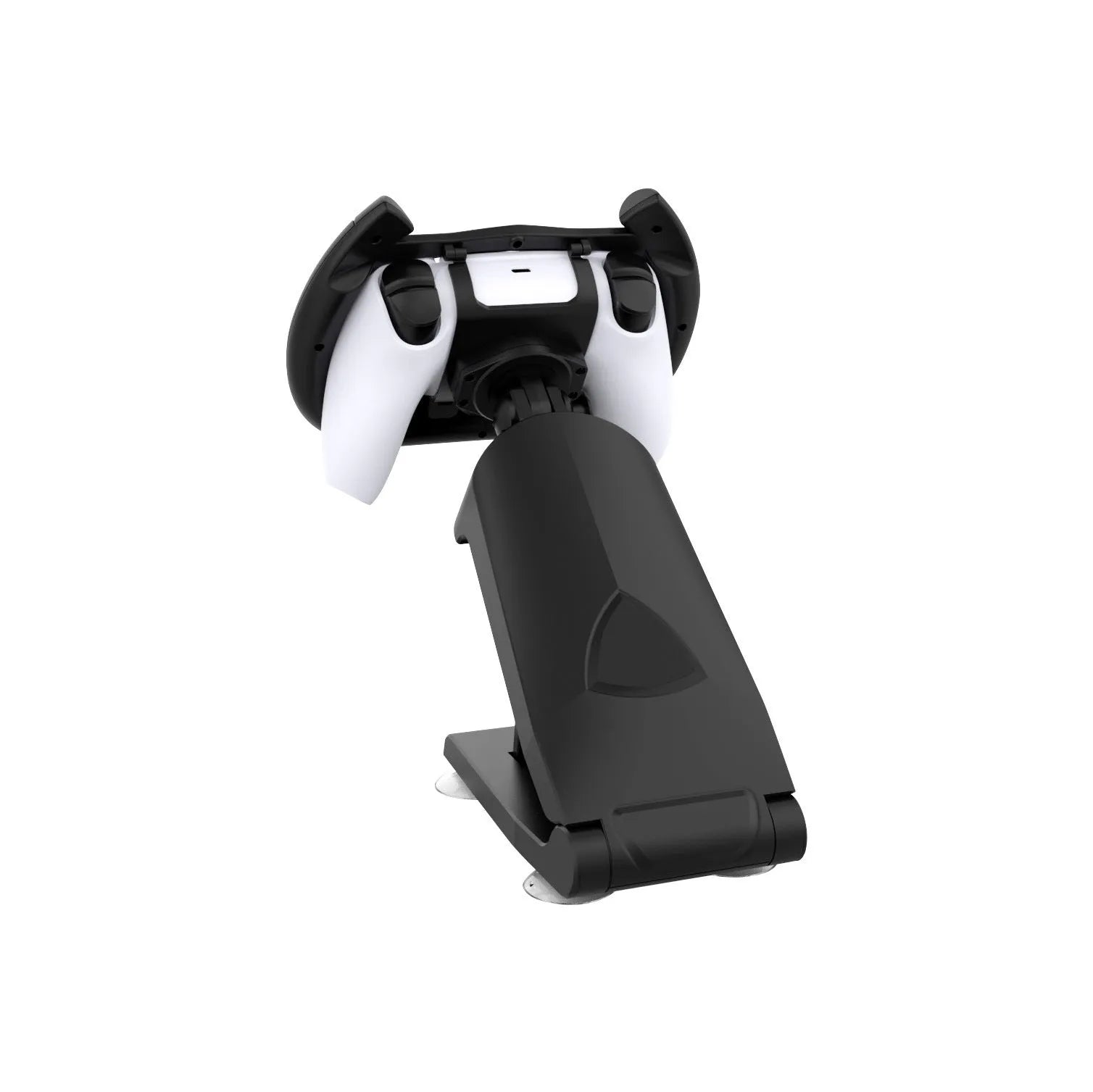 Black ABS plastic gamepad steering wheel bracket with suction cup for mobile device mounting