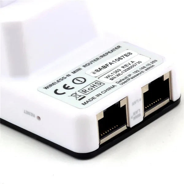 300Mbps Wireless-N mini router wifi extender with compact travel-size design
