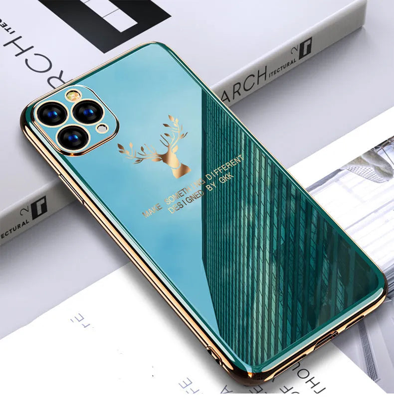 Black TPU full lens protection phone case for iPhone models on a white background.
