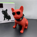 Mini full body bulldog shaped Bluetooth speaker in black, red, or white colour.