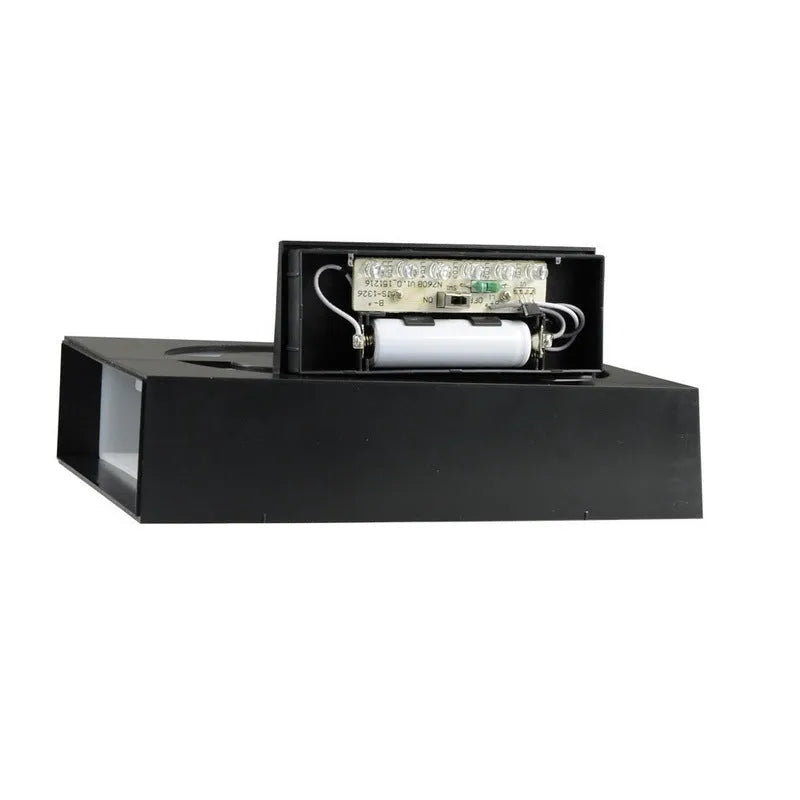 Solar-powered house number light with 6 LED lights, IP65 waterproof rating, and wall-mounting design