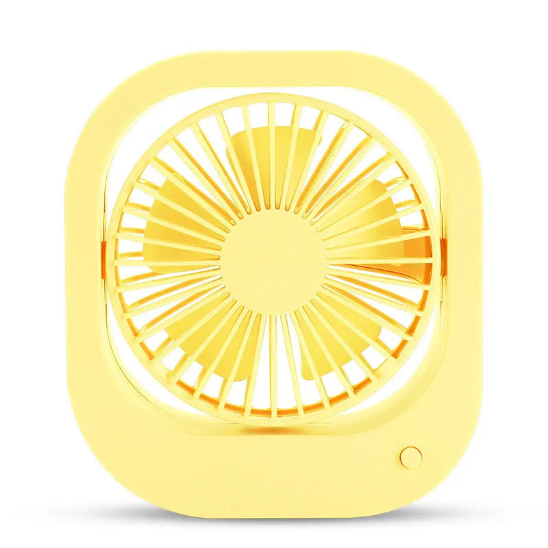 USB desk fan in black, pink, purple or yellow with 2 speeds and 180 rotation for office or home