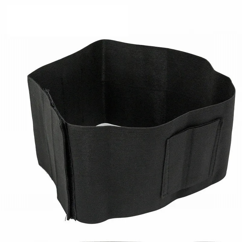Black neoprene elastic waist belt with invisible pocket, 96cm x 15cm, for outdoor sports and left or right hand use