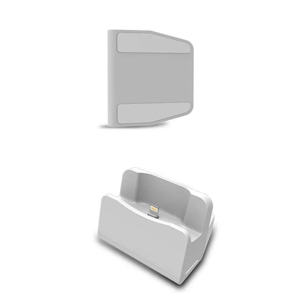 White headphone charging base station with fashion last design on flat surface