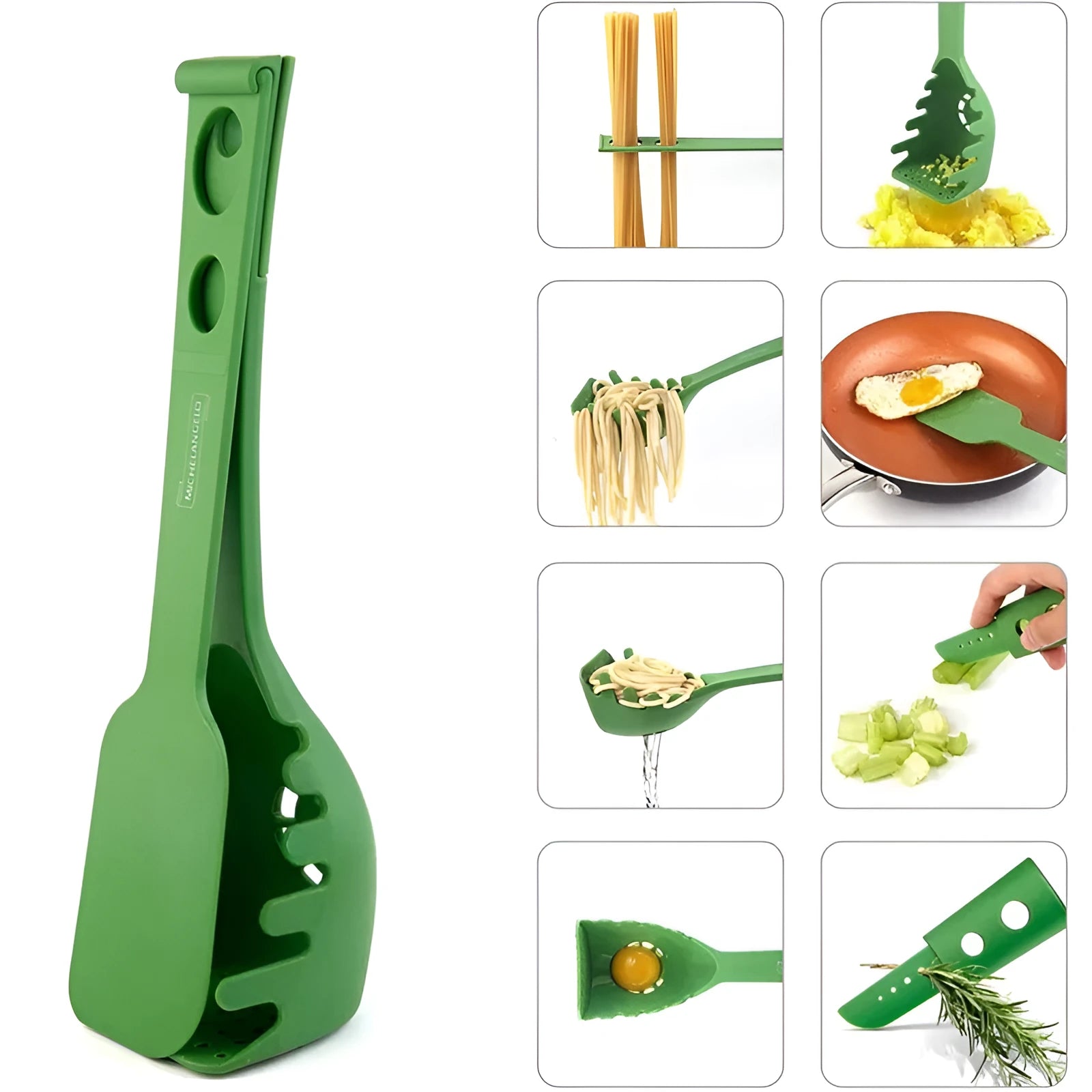 Multifunction kitchen spoon set with plastic shovel and spaghetti spoon for cooking tasks