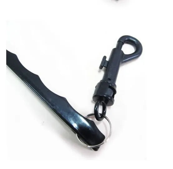Black double-sided golf club cleaning brush with copper metal head and black PP plastic head