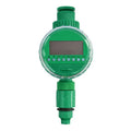 Green automatic watering timer device for drip irrigation systems with household water flow compatibility