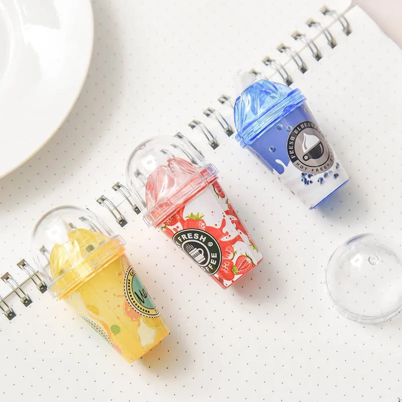 Ice cream shape correction tape, plastic shell, 2 x 7cm, 6 metre length, blue red yellow