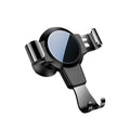 S4 gravity mirror ABS mobile phone bracket attached to car air conditioning vent, holding a smartphone
