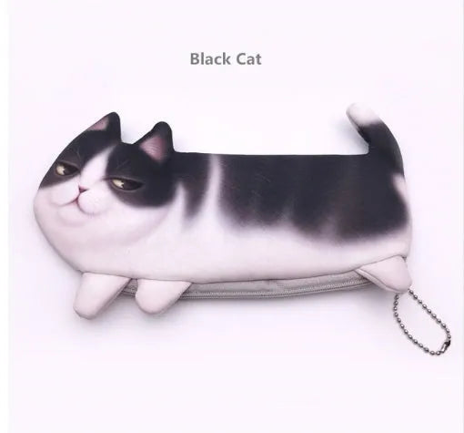 Cat makeup case travel organiser with 3D printing design in multiple colours