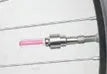 Stainless steel tyre valve light for car, bike and motorcycle in pink, blue or green with battery included