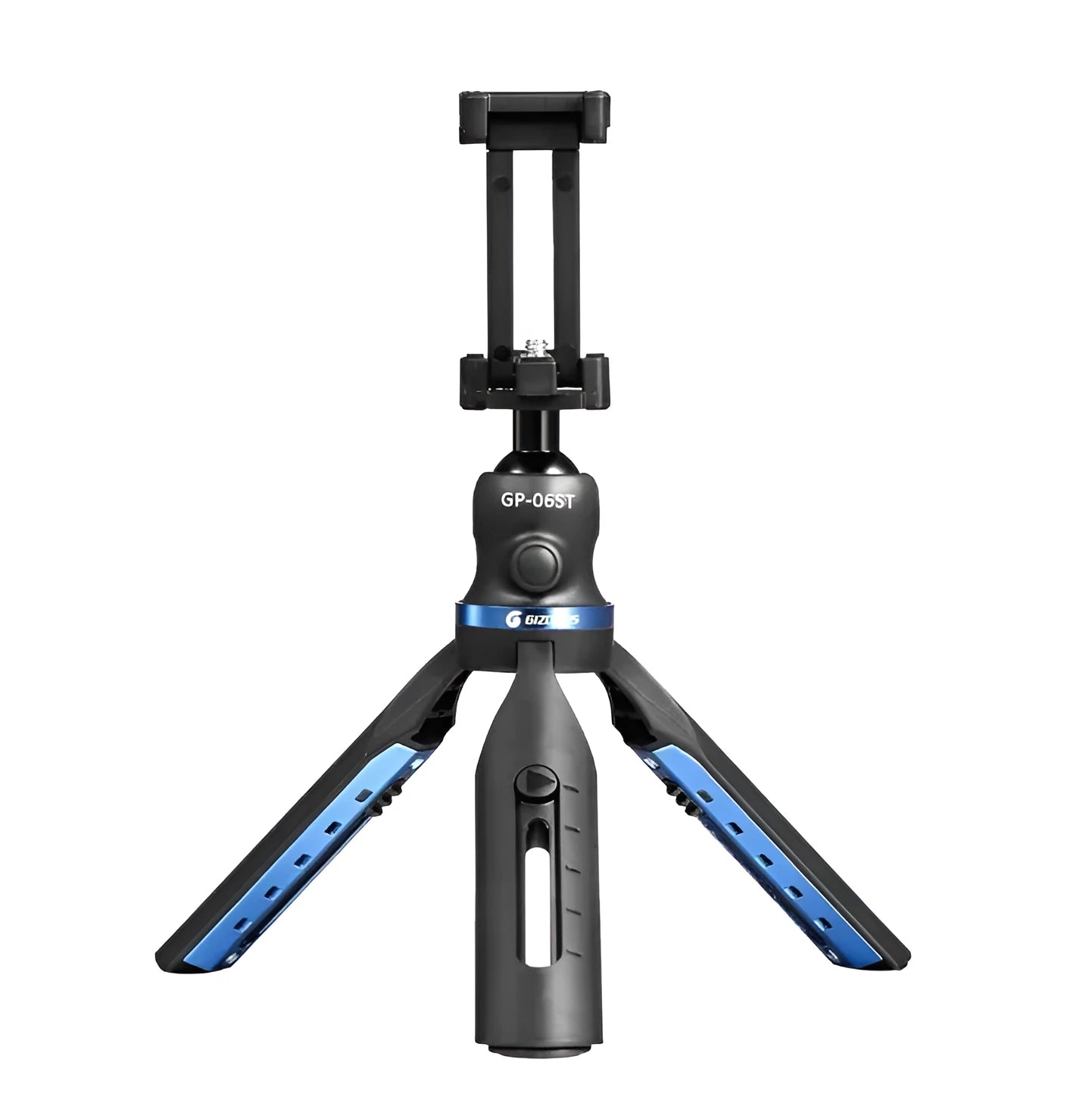 Black desktop phone tripod compatible with iPhone and P30 mobile phones