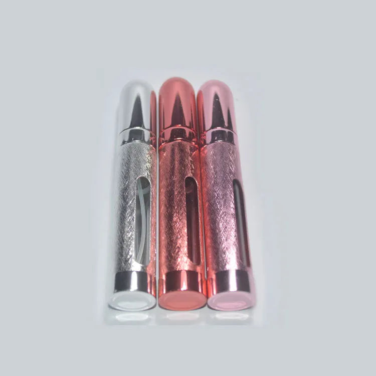 Slim 12ml aluminium portable perfume bottle with glass liner in six colour options