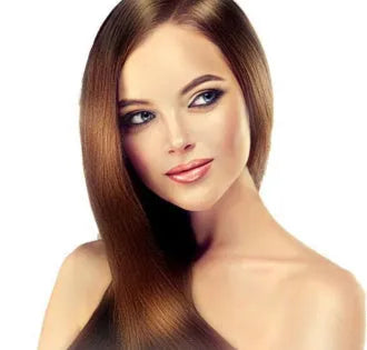 Chestnut Brown plant-based hair colour cream in 120ml twin-pack tubes