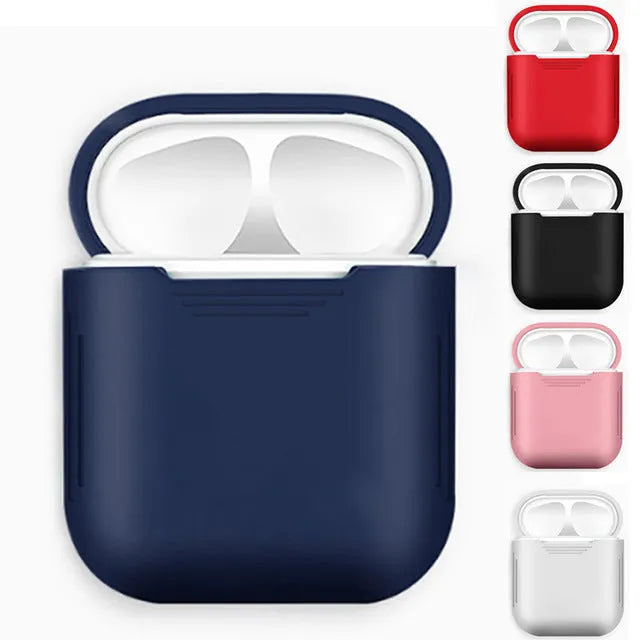 Non-Apple branded silicone protective case with shockproof earmuffs for AirPods in multiple colour options