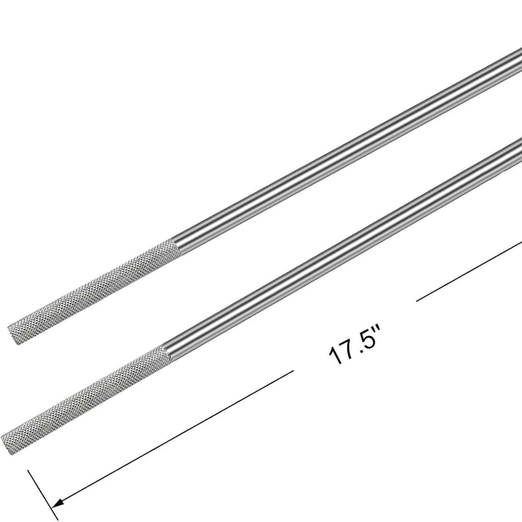 White steel garage door rollers and two handle winding strips for garage door maintenance